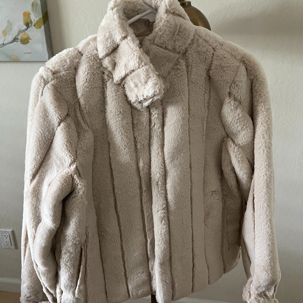 Hyfve Faux Fur Cream Colored Jacket